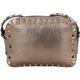 Valentino Garavani Metallic Grained Leather Rockstud Camera Crossbody Bag