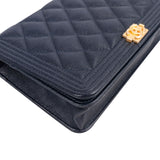 Chanel Quilted Caviar Leather Boy Wallet On Chain Crossbody Bag