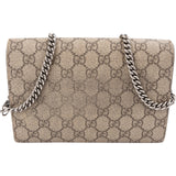 Gucci Monogram GG Supreme Canvas Dionysus Wallet On Chain Crossbody Bag