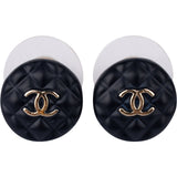 Chanel Quilted CC Emblem Quilted Earrings
