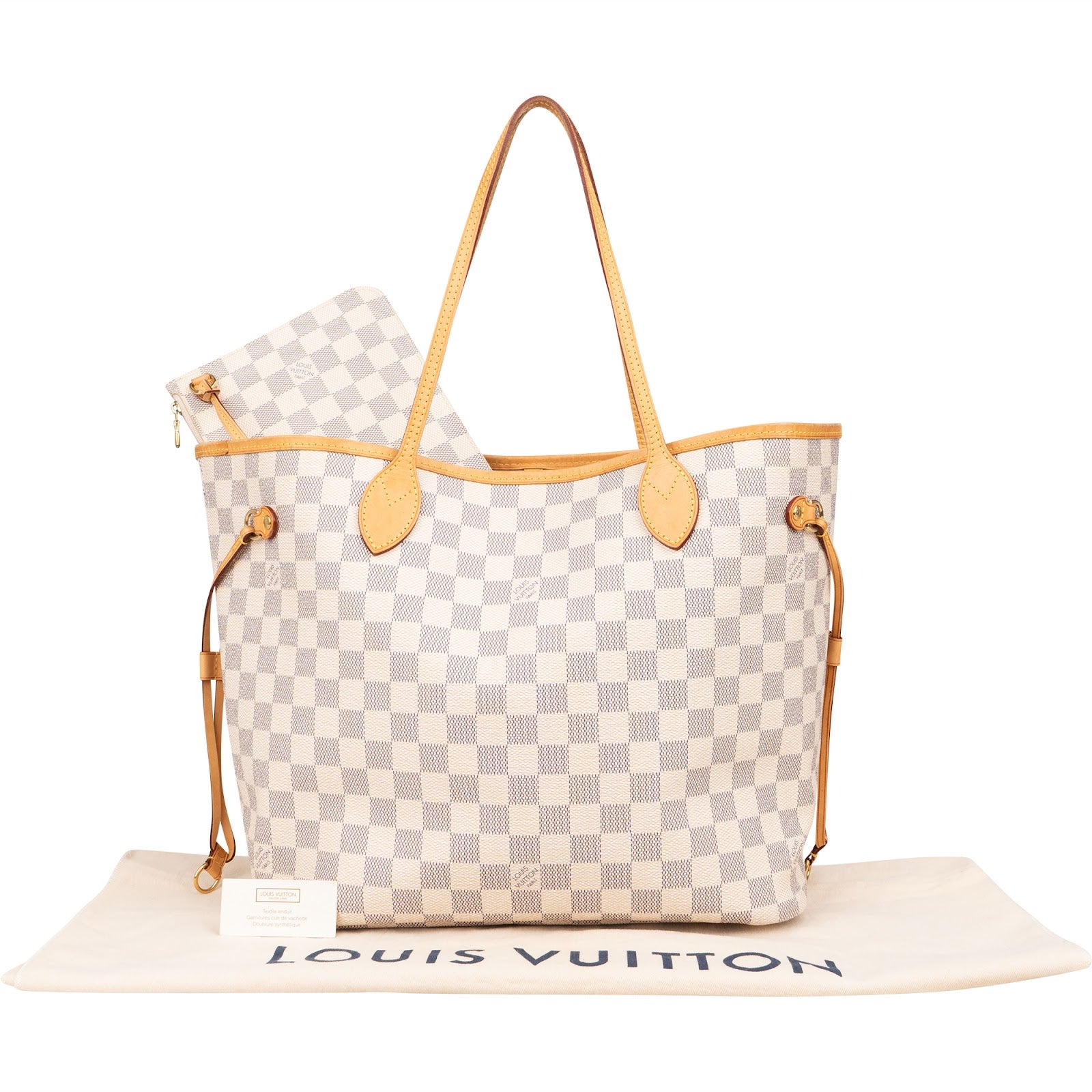 [🔄️B07 / F20] Louis Vuitton Monogram Damier Azur Canvas Neverfull MM Shoulder Bag - vintageandkickz