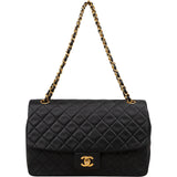Chanel Quilted Lambskin 24K Gold Single Flap Shoulder Bag
