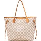 Louis Vuitton Monogram Damier Azur Canvas Neverfull MM Shoulder Bag