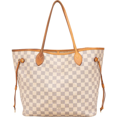 Louis Vuitton Monogram Damier Azur Canvas Neverfull MM Shoulder Bag