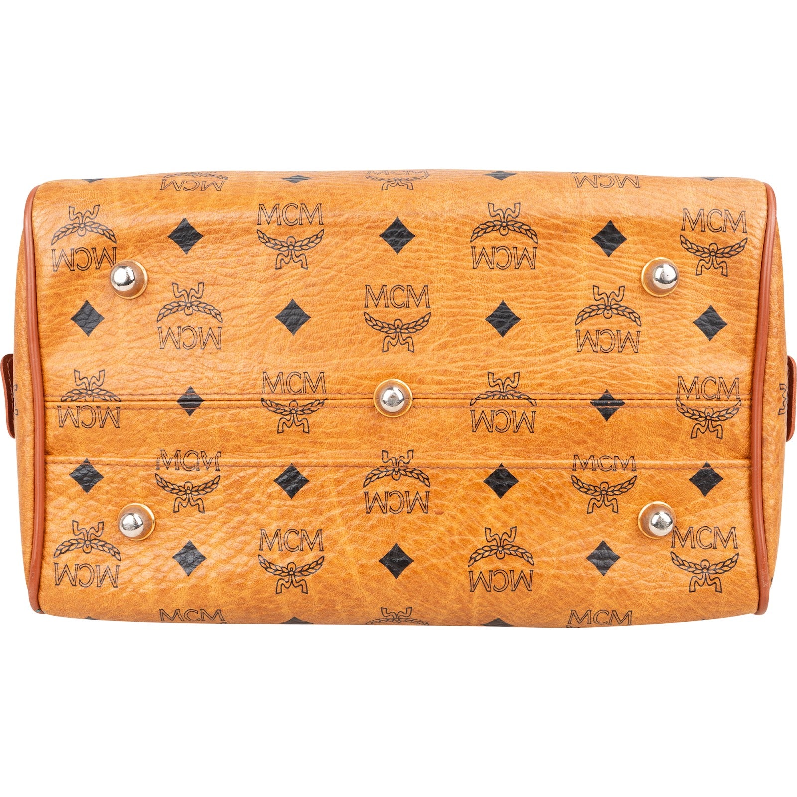 MCM Monogram Visetos Boston Handbag - vintageandkickz