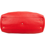 Gucci Red Leather Bamboo Top Handle Large Tote Handbag