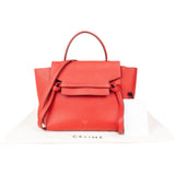Celine Red Grained Calfskin Nano Belt Handbag