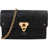 Louis Vuitton Noir Leather Empreinte Monogram Vavin Chain Crossbody Bag