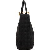 Christian Dior Quilted Nylon Cannage Large Lady Dior Handbag