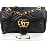 Gucci Chevron Matelassé Leather GG Marmont Medium Crossbody Bag