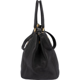 Prada Black Vitello Daino Leather Tote Handbag