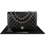 Chanel Quilted Lambskin Gold Maxi Double Flap Crossbody Bag