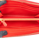 Prada Red Saffiano Leather Zip Around Wallet