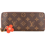 Louis Vuitton Monogram Canvas Clemence Zippy Flower Wallet