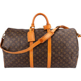 Louis Vuitton Monogram Canvas Keepall 55 Bandoulière Travel Bag