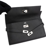 Hermès Noir Epsom Leather Kelly 20 Classic Wallet