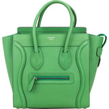 Céline Green Grained Calfskin Luggage Handbag