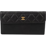 Chanel Quilted Lambskin Long Flap CC Insert Pochette Accessoire Pouch
