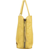 Balenciaga Yellow Leather Paper Bag Side Zip Tote Handbag