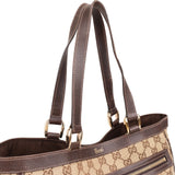 Gucci Monogram GG Canvas Abbey Double Pocket Tote Shoulder Bag