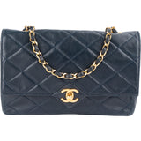 Chanel Quilted Lambskin 24K Gold Single Flap Crossbody Bag