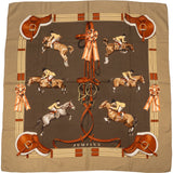 Hermès Jumping Horses Silk Carre 90 Scarf Tuch