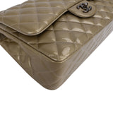 Chanel Quilted Patent Leather Jumbo Double Flap Crossbody Bag