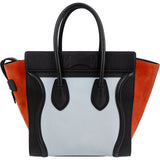 Céline Tricolor Leather Suede Luggage Small Handbag