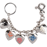 Chanel Silver Heart Charm Keychain Ring Holder Bag Charm