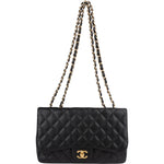 Chanel Quilted Caviar Leather Jumbo Single Flap Crossbody Bag - vintageandkickz