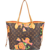 Louis Vuitton Monogram Canvas Limited Roses Neverfull MM Shoulder Bag