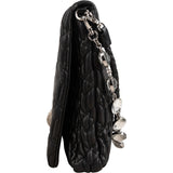 Miu Miu Matelassé Nappa Leather Crystal Shoulder Bag