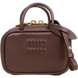 Miu Miu Brown Leather Top Handle Micro Handbag