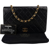 Chanel Quilted Lambskin Medium 24K Gold Single Flap Shoulder Bag