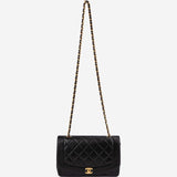 Chanel Quilted Lambskin Medium 24K Diana Gold Single Flap Crossbody Bag