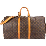 Louis Vuitton Monogram Canvas Keepall 55 Bandoulière Travel Bag