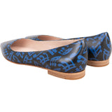 Miu Miu Music Note Pattern Bicolor Leather Pointed Toe Ballerina Flats (37)