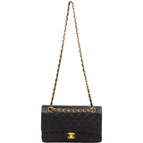 Chanel Quilted Lambskin Medium 24K Gold Double Flap Shoulder Bag