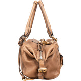 Chloé Brown Leather Paddington Pocket Satchel Studded Shoulder Bag