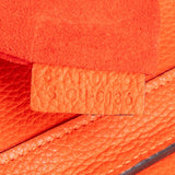 Céline Orange Grained Leather Luggage Handbag