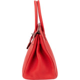 Hermès Rouge Garance Togo Leather Palladium Birkin 30 Handbag