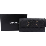 Chanel Quilted Caviar Leather CC Filigree Flap Wallet