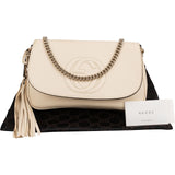 Gucci Grained Leather Soho Flap Crossbody Bag