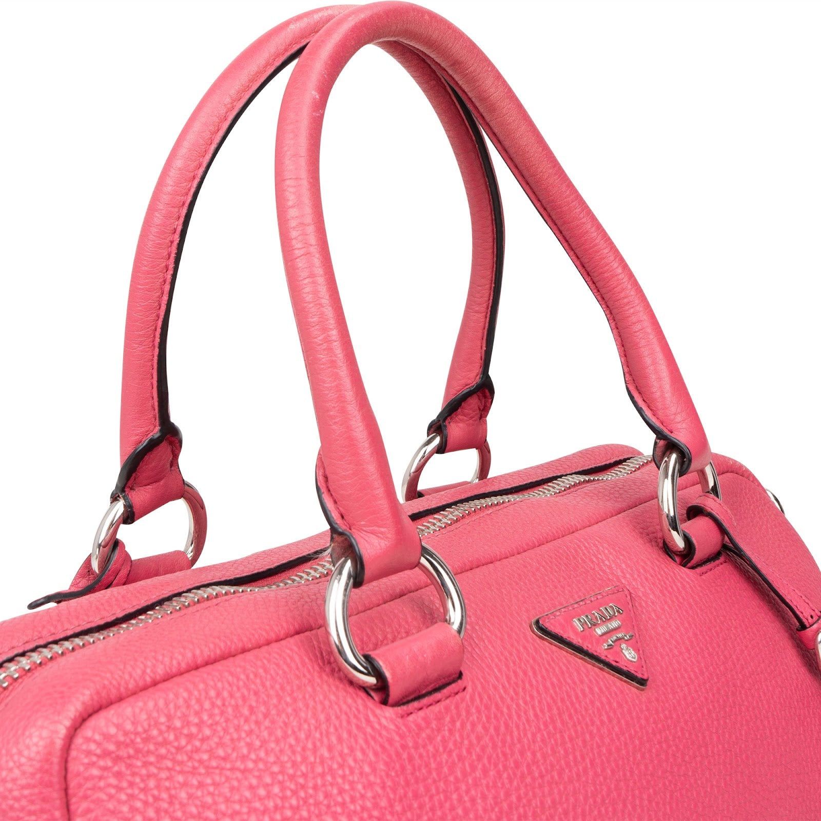 [🔄️B14 / F37] Prada Vitello Daino Bauletto Bag Handbag - vintageandkickz