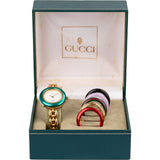 Gucci Gold Tone Change Bezel Bangle 11/12 Women Watch