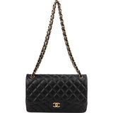 Chanel Quilted Lambskin Jumbo Double Flap Crossbody Bag