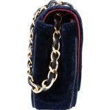 Chanel Chevron Velvet Half Moon Single Flap Crossbody Bag xxverschluss erneuern - vintageandkickz