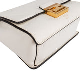 Fendi Blanco Patent Leather Kan U Flap Crossbody Bag