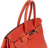 Hermès Pink Taurillon Clemence Birkin 35 Handbag Clay Red Bougainvillier