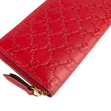 Gucci Red Guccissima Leather Zip Around Wallet